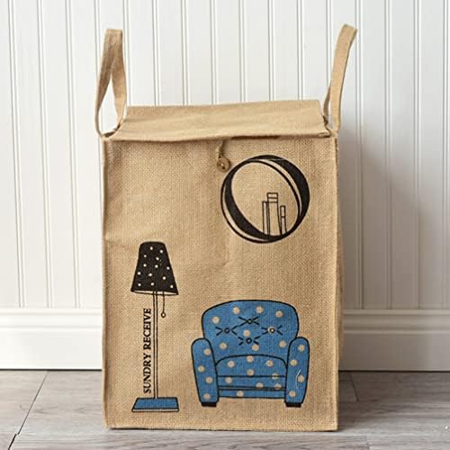 Кошница за дрехи Zerodeko Сгъваеми чанти за съхранение на бельо с капак, използвани за кошници за бельо, Вградена памучен хастар,