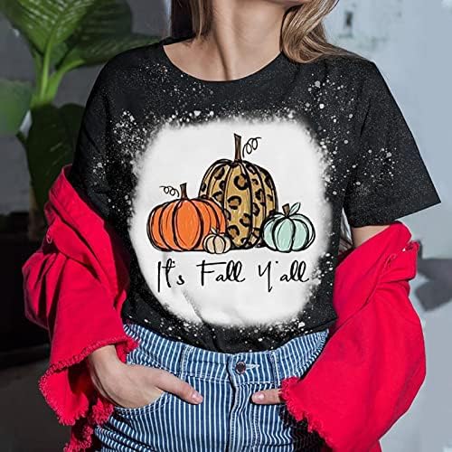 Charella/Блузи с дизайн за момичета, Тениски с деколте Лодка, Къс Ръкав, Празничен Брънч на Деня на Благодарността, Блузи-бои за