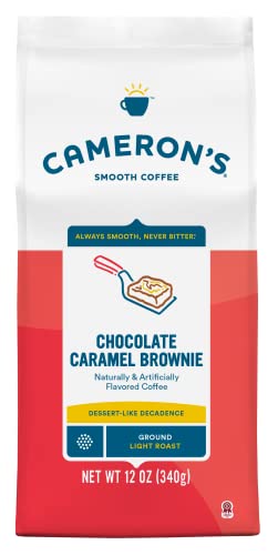 Мляно кафе Cameron's Coffee с вкус на шоколад, карамел Брауни, Лека печено кафе, арабика, саше за 12 унции (опаковка от 6 броя)