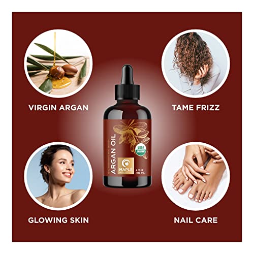 Сертифицирано Органично арганово масло от Мароко - Органично Арганово масло за косата, кожата и ноктите, студено пресовано и нерафинирано - Органично Арганово масл