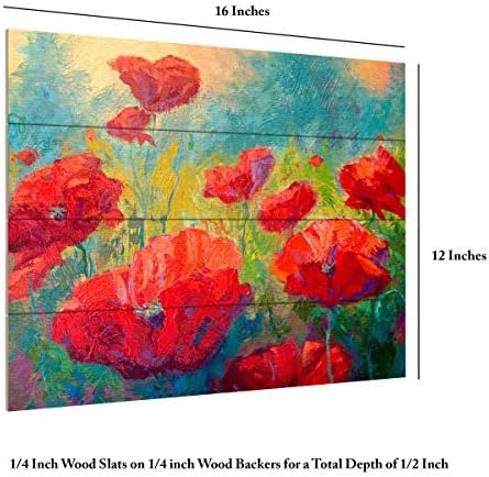 Търговска марка на Fine Art Полето mac-ове от Marion Rose, Дървени рейки 12x16, Многоцветни