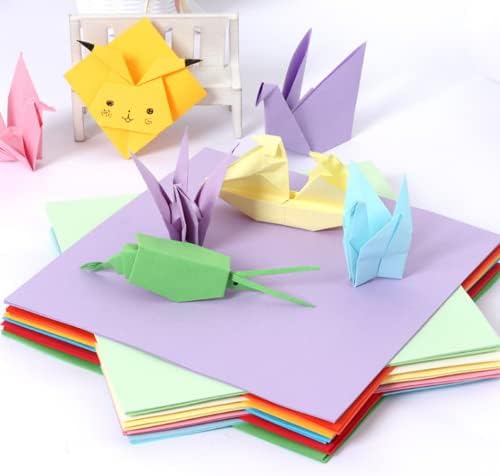 100 Листа хартия за Оригами 20x20 см/8 инча Премиум-клас, комплект, подходящ за деца, Двустранни Квадрати, Оригами, изделия от хартия