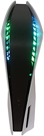 Цифров предна панел PS5 Plate Черен цвят от RGB светлинна ивица, Защитен Прахоустойчив филтър вентилационни отвори за охлаждане,