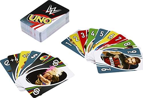 Игра на карти UNO, съответстваща на суперзвездам WWE, за 2-10 играчи на възраст от 7 и повече години