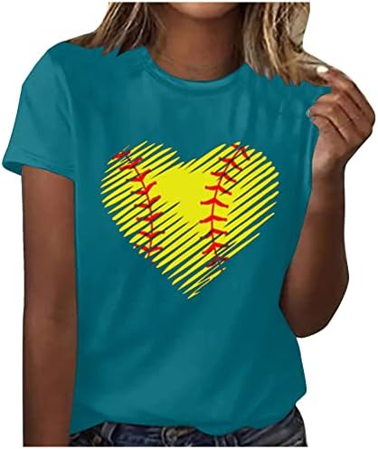 2023 Летни Потници, Дамски тениски с Графичен принтом Сърцето си за Любовта, Бейзболни Ризи с Къс ръкав, Блуза Свободно Намаляване