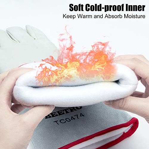 Ръкавици с антифриз BEETRO -292℉/-180℃ или по-висока за работа на сух лед, гъба с течен азот и Памучна подплата