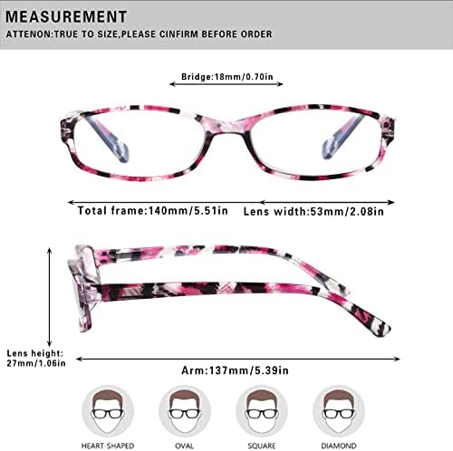 Дамски Очила за четене Henotin, 4 опаковки, Леки Устройства За четене на Пролетта Панти, Компютърни Очила, Блокер Синя Светлина