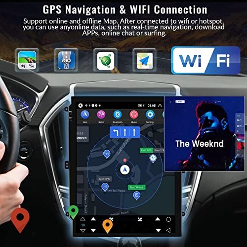 Автомагнитола Android 11 Стерео за Cadillac ATS/XTS/SRX/CTS 2013-2018, Главното устройство със сензорен екран 9,7 с Bluetooth, Мултимедиен плеър, Поддръжка на GPS навигация, WiFi-Рефлексен линк,