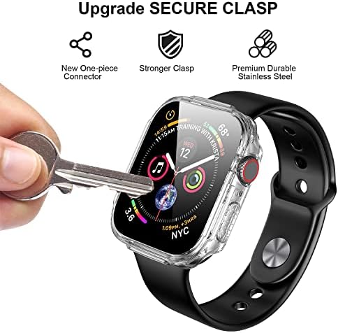 Здрав калъф Mesime, който е Съвместим за Apple Watch 40 мм, с екран от закалено стъкло за iwatch Series 4 5 6 SE, Аксесоари за Защитна