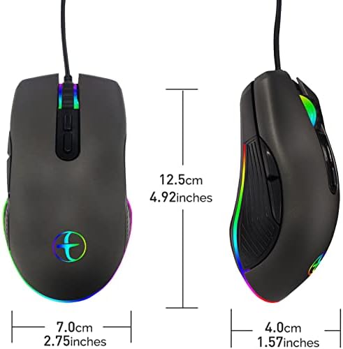 Мишка IULONEE Type C, Жични мишки USB C, Детска мишка с ергономична подсветка 4 RGB 3200 dpi, съвместима с M @ c, Matebook, Chromebook,