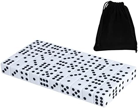 50 на Опаковките на 16-мм бели кубчета - Шестостенен Стандартни Матови Бели Кубчета с Черни Камъни за Настолни игри
