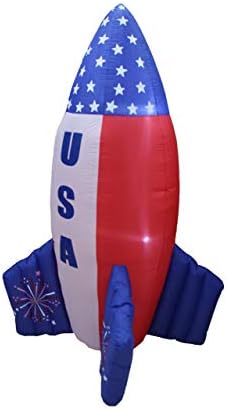 Комплект от две патриотични декорации и украси за парти по случай рожден Ден, включва надуваем кораб-ракета с американския флаг