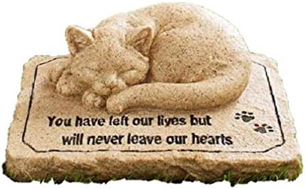 Дисконтный МАГАЗИН CT Cat Memorial Stone Студено Формовани Керамични Паметник Градина В Задния двор (Цвете Зелените Котки)