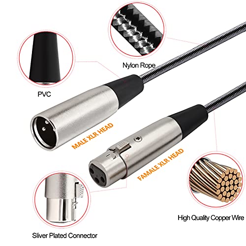 Кабел за микрофон Oluote 3 pin XLR между мъжете и жените, Удлинительный кабел за Микшеров, микрофони, аудио Системи, (1,5 M / 4,9