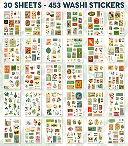 Эстетичные и годината на реколтата етикети FAYWARE за водене на дневника и scrapbooking - 3 Книги с 1185 стикери. Идеален за списания, Проектанти и занаяти собствените си ръце,