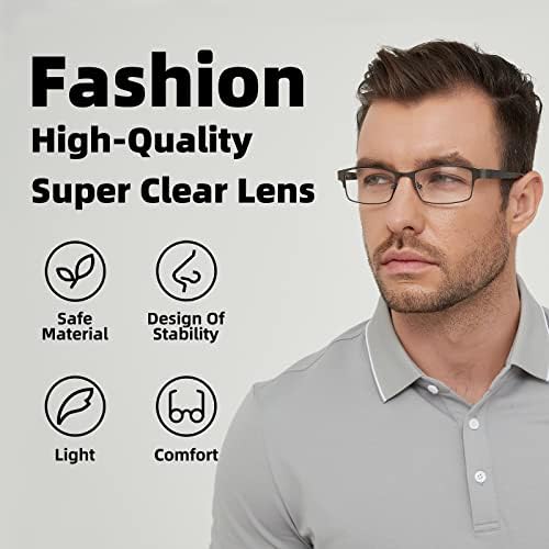 Autojouls 5-Pack Очила за Четене за Мъже и Жени, Метални Очила за четене с Пружинным тръба на шарнирна Връзка, Компютърни Очила,