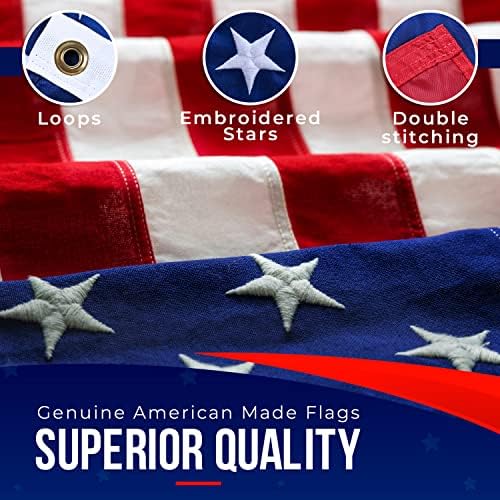 Американски флаг за улицата 2,5x4, Направени в САЩ - Флаг на САЩ, Американския флаг за тежки условия на работа на открито, американски