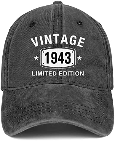 Подаръци до 80-ти рожден Ден за Мъже И Жени, Шапки 1943, Реколта бейзболна шапка с Бродерия На 80-Годишна Давност