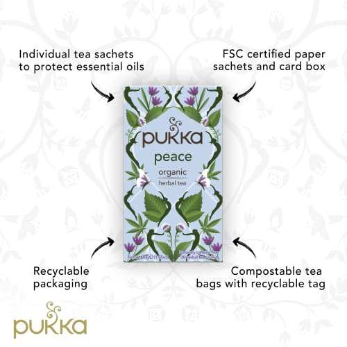 Органичен чай в пакетчета Истински, Билков чай Успокоява с мента, Ашвагандой и масло от семена на канабис, идеален за Балансирано