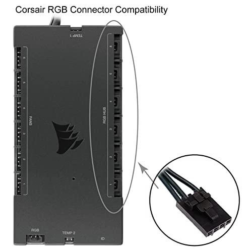 кабел-адаптер airgoo 4pin за Corsair Lighting Node ОСНОВНАТА Corsair Commander Основната XT, се превръща в 5V 3-пинов конектор ARGB