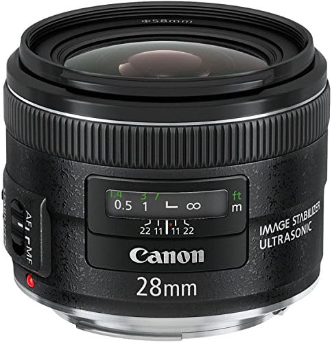 Широкоъгълен обектив Canon EF 28mm f/2.8 is USM - Фиксиран, Черен, Модел: 5179B002