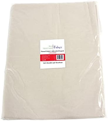 Фланела от органичен памук (1 ярд, предварително раскроенная), Неотбеленного естествен цвят на слонова кост, ширина 60 см, сертифициран