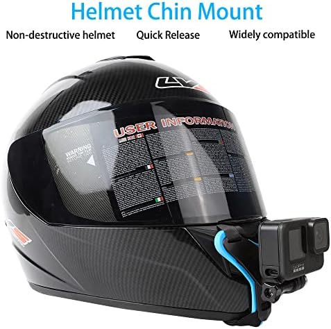 Определяне на брадичката мотоциклетни шлем PellKing за GoPro Hero 10/9/8/7/(2018 Г.)/6/5 Черно, Insta360 One RS/R, DJI Osmo Action