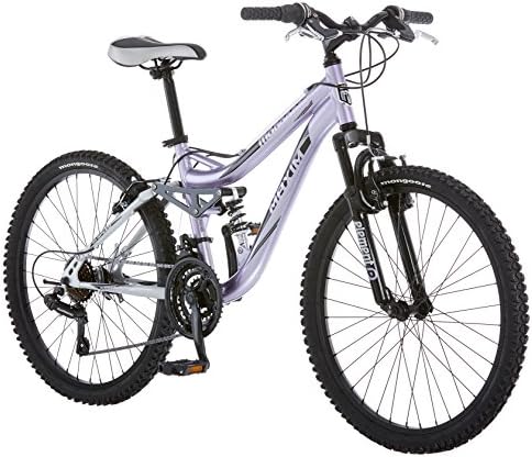 Планински велосипед Mongoose на Wlad за момичета, 24-Цолови Джанти, Алуминиева Рамка, 21-Степенна трансмисия, цвят Лавандула