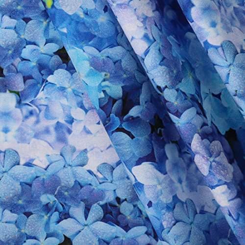 Плат Мук памук, с цветен модел 062322, сини, 15 ярда