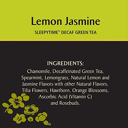 Зелен чай с Целестиальными Подправки, Лимон, Жасминов чай без кофеин Sleepytime, 20 грама