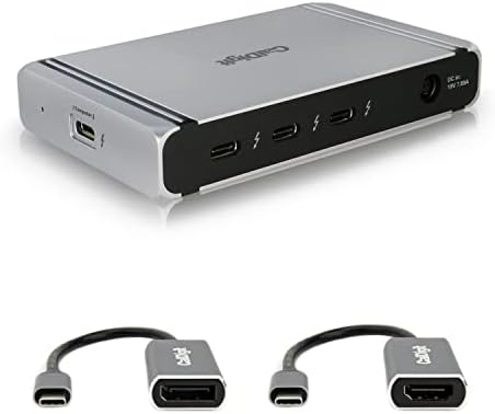 Универсален многопортовый hub CalDigit Thunderbolt 4 Element с адаптер USB-C към DP и HDMI - 4 порта Thunderbolt 4 / USB4, 4 USB порта 3.2 Gen2 10 Gbit/s, един дисплей до 8 Към или два дисплея 4 с честота 60 Hz, 6
