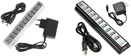 Пластмасова Ивица Hub Кабел за зареждане на мобилен телефон Адаптер Порт Charger10 Клавиатура U-Диск, Мишка USB 2.0 (Бял цвят)