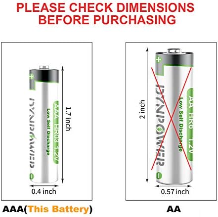 Dynpower AAA NiMH 600mAh Акумулаторни батерии 1.2, предварително заредени с Triple A за външни соларни осветителни тела, градински осветителни тела и битови устройства (опаковка о