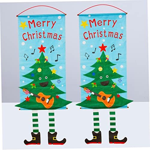 jojofuny Дядо Флаг Открит Декор Коледна Украса Дядо Градина Флаг Коледен Стенен Знак Виси Коледна Украса Коледна Кърпа на Вратата