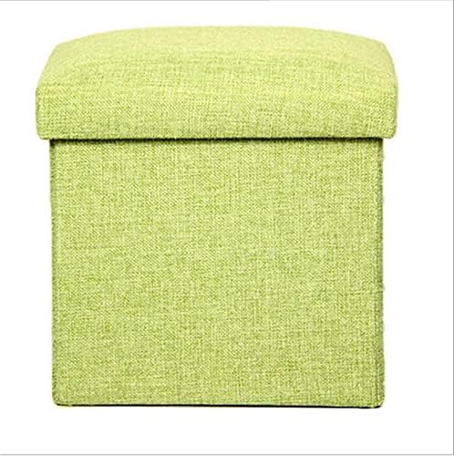 ZSFBIAO Столче за съхранение на памук и лен, подсилени с дебели диванный табуретка, една Обща кутия, Сгъваема Табуретка за съхранение