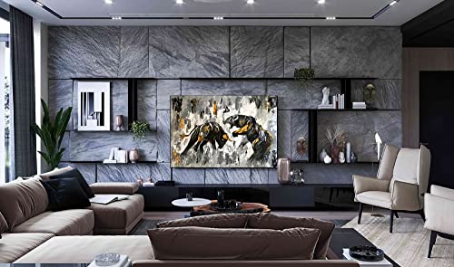 Маслени картини с изображение на бик върху платно, Абстрактна картина с изображение на Бик на Фондовия пазар, Испански начало декор
