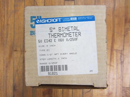 Термометър Ashcroft 50 EI42 E 060 50EI42E060 0-250F с напукани от Стъкло
