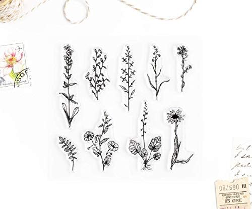 Реколтата на растения и цветя, Малки Прозрачни Печати 4x4 инча от Wintertime Crafts за Scrapbooking, смесена техника и художествени