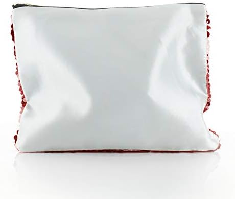 Индивидуална чанта, Чанта с червени и сребърни пайети с Инициали / Име / текст, дизайн с дрънкулки от алпака, Чанта за багаж с цип,