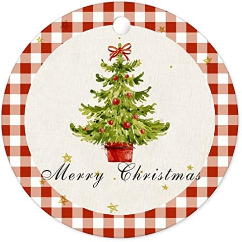 MerryChristmas Украса за Коледната елха 2022 Снежинки, снежни човеци Коледно Дърво Камион Наметала от Бъфало Двустранен 3 Плосък