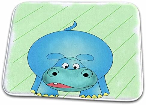 Триизмерен Сладък карикатура за животно от зоологическата градина, Детеныше Хипопотам (... - Постелки за баня (rug-51727-1)