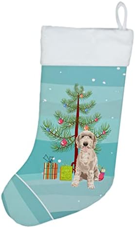 Carolin's Treasures WDK3022CS Драскат Светлобежов 5 Коледни Чорапи, чорапи за висящи пред камината, Коледен Сезон декорация за