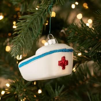 Робърт Стенли Медицинска Сестра Бяла Шапка Шапка Медицинска Стъклена Коледно Дърво За Украса