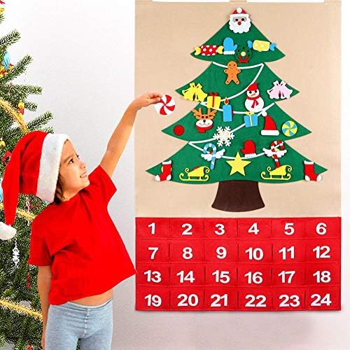 OurWarm Коледен Адвент-Календар 2022, Календар за обратно броене 24 деня с 24 бр. Подвижни Декорации за Дома Клас, Стенен Декор