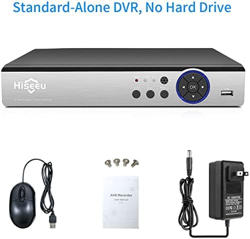 8-Канален Видеорекордер, 5-Мегапикселов цифров Видеорекордер Hiseeu, H. 265 + ВИДЕОНАБЛЮДЕНИЕ DVR за камери за сигурност, IPC/AHD/TVI/CVI/Аналогов