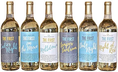 6 Маминых Вино етикети и стикери на Първата етапи, Отлични идеи за подаръци за бъдещата майка в чест на раждането и бременността,