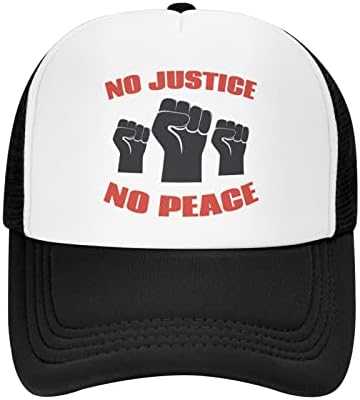 Няма справедливост, Няма Мир, Мъжки И Дамски бейзболна шапка с Регулируема Мрежа, Шапки шофьори на камиони, Солнцезащитная Шапка,