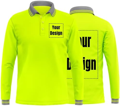 Защитна тениска YOWESHOP Hi-Vis Дополните Своя Дизайн Защитни ризи Поло с дълъг ръкав и със светлоотразителни ивици