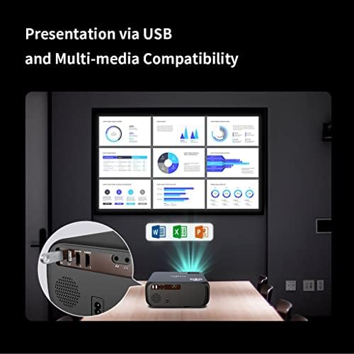 Проектор KXDFDC 1080p Td97 Android Led Full Video Projector Proyector За домашно кино 4k Филм Cinema Smart Phone в прожектор (Цвят: