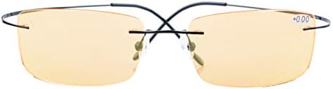 CessBlu Очила С UV-Син Светофильтром Без Рамки, Титанов Компютърни Очила За Четене За Мъже